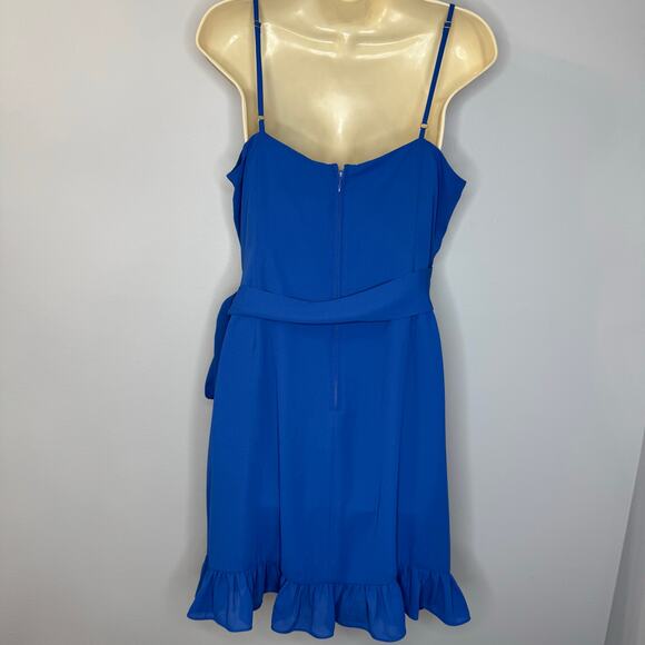 Lilly Pulitzer Alisa Lileeze Wrap Mini Dress Borealis Blue Vacation Women's 14 - Picture 5 of 12